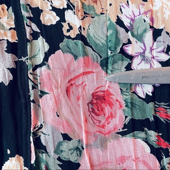 Vtg 90s Cottagecore Floral Chiffon Maxi Dress Boho Newport News - Picture 6 of 7